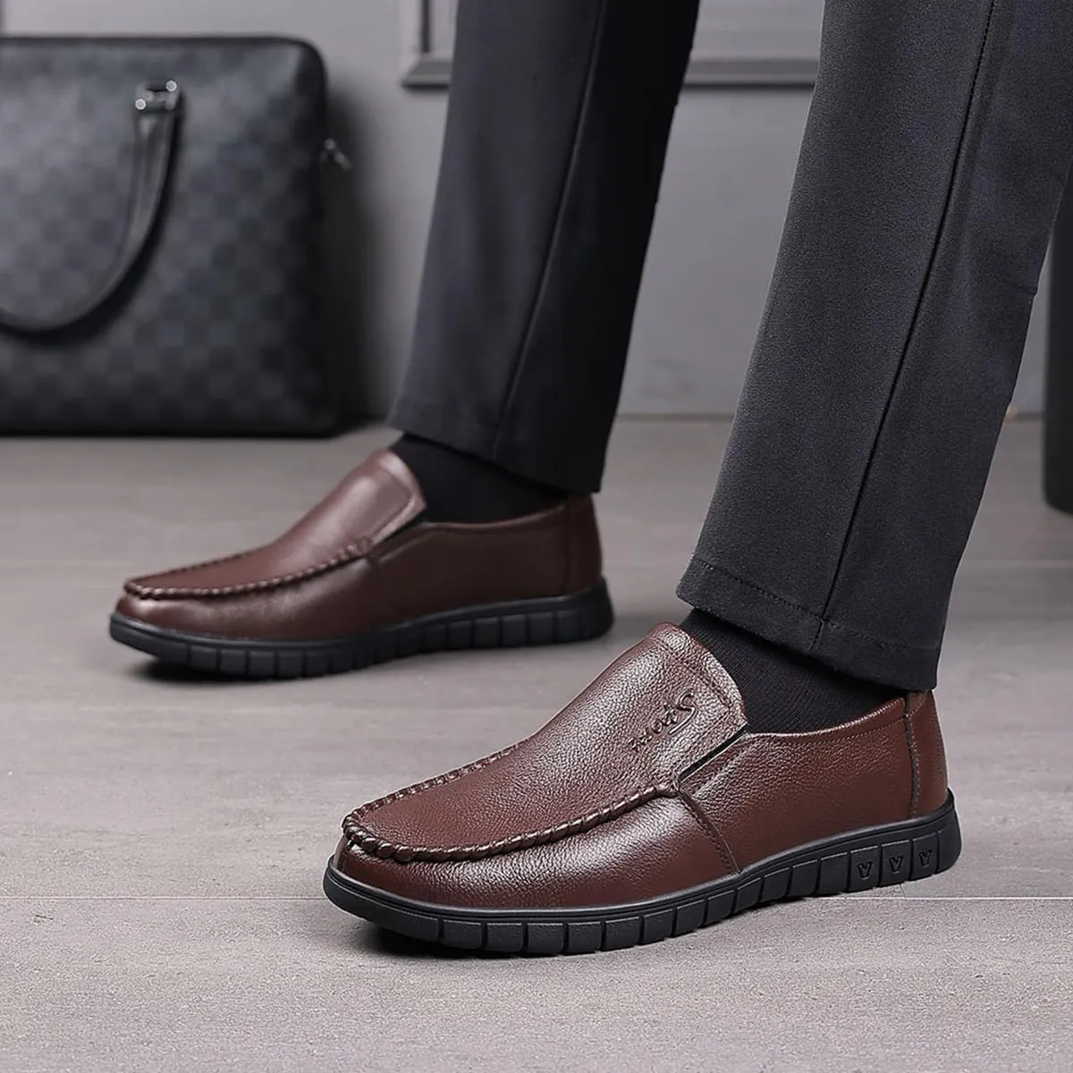 Men's Dress Penny Loafers Driving Oxfords Formal Business Work Shoes Stylish Slip On Wedding Shoes for Men