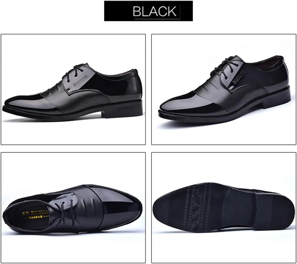Men's Dress Shoes Formal Business Classic Patchwork Lace Up Wingtip Oxford Shoes for Evening Uniform Party Work Office
