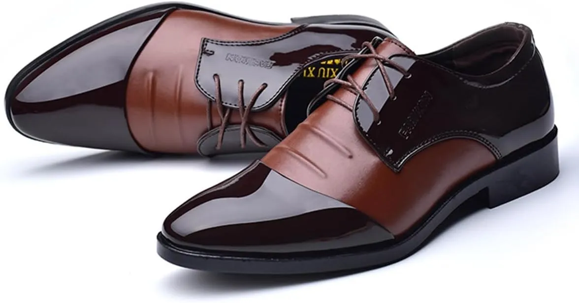 Men's Dress Shoes Formal Business Classic Patchwork Lace Up Wingtip Oxford Shoes for Evening Uniform Party Work Office
