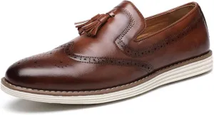 Men's Dress Shoes Leather Formal Business Oxford Derby Shoes Brogue Wingtip Retro Dress Shoes for Men