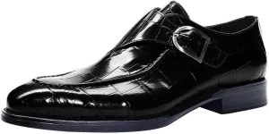 Men's Dress Shoes Loafers Leather Mens Shoes Fashion Classic Style British Retro Pointed Toe Buckle Business Casual Pointed Toe Shoes Mens Dress Shoes Comfortable Dress Business Shoes