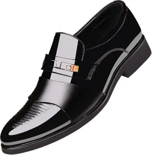 Men's Dress Shoes Wide Width 4e Men's Shoes Business Casual Cowhide Shoes Fashion Formal Shoes for Men without Lace