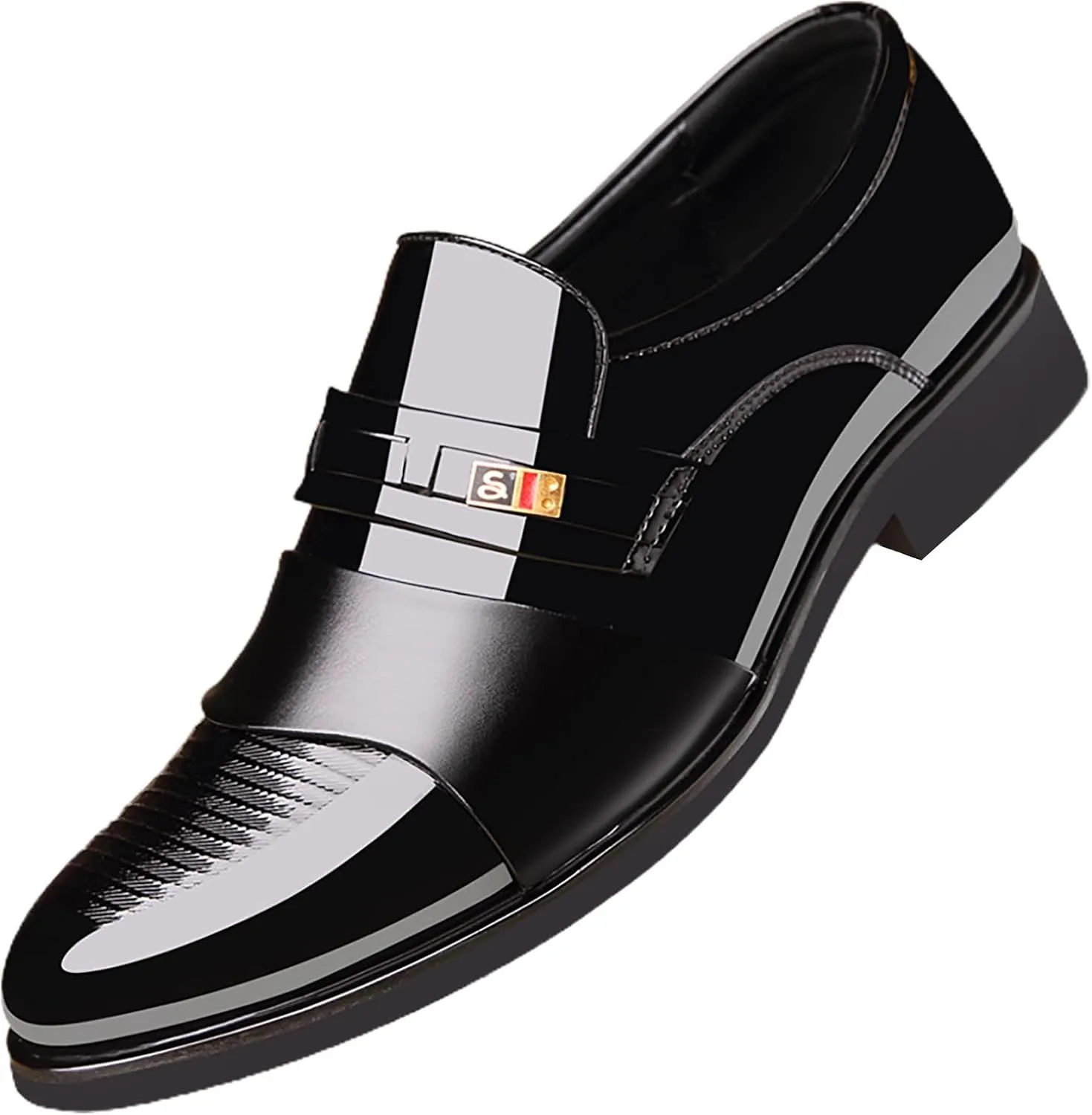 Men's Dress Shoes Wide Width 4e Men's Shoes Business Casual Cowhide Shoes Fashion Formal Shoes for Men without Lace