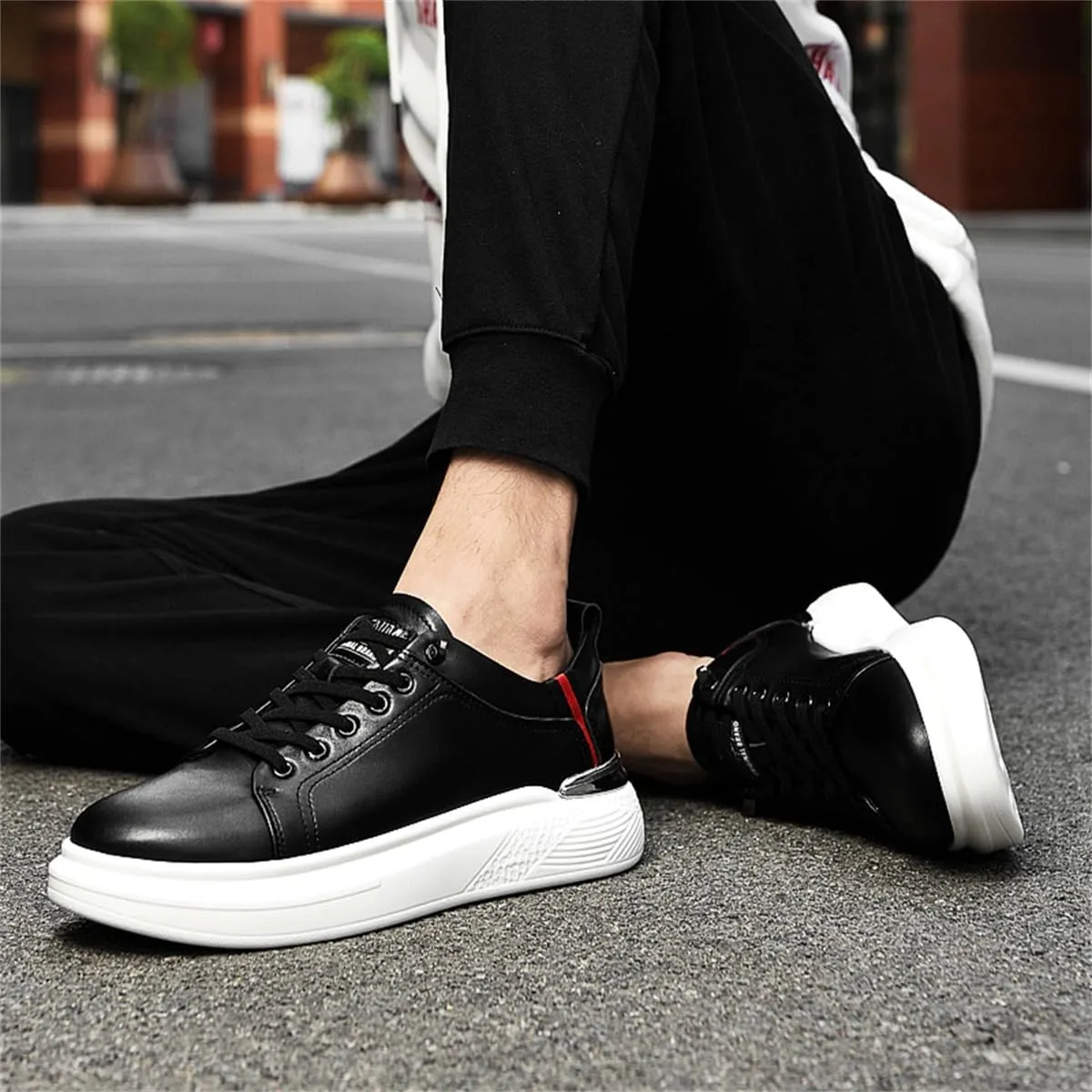 Men's Elevator Loafers Slip on Invisible Height Increasing Casual Shoes Anti-Skid Leather Walking Driving Shoes