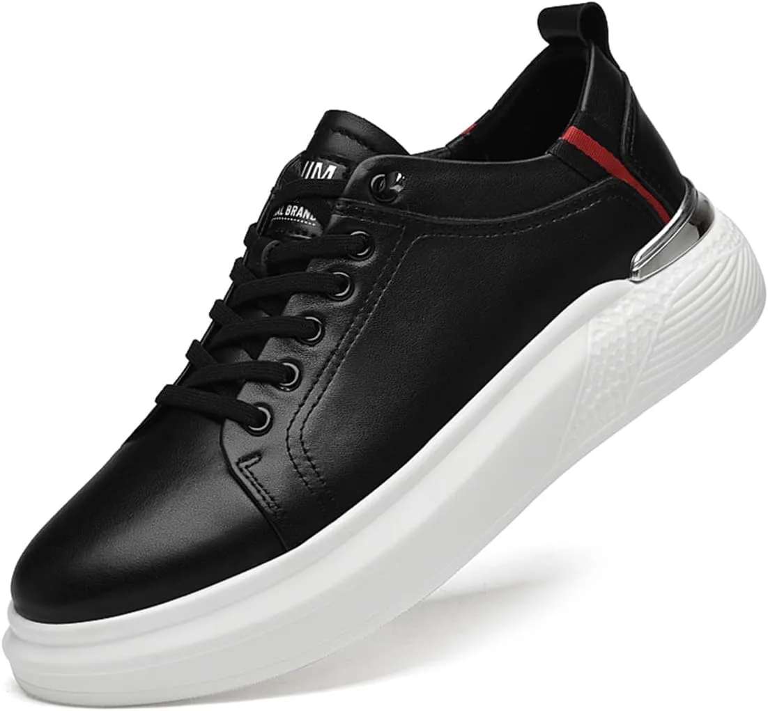 Men's Elevator Loafers Slip on Invisible Height Increasing Casual Shoes Anti-Skid Leather Walking Driving Shoes