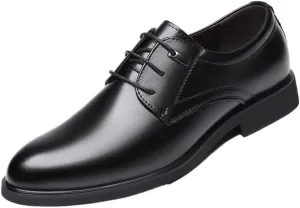 Mens Fashion Lace Up Working Leather Shoes Black Low Top Anti-Slip Business Office Oxfords