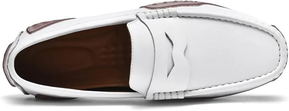 Mens Genuine Leather Soft Casual Shoes Handmade Slip on Loafers Comfortable Walking Driving Shoes