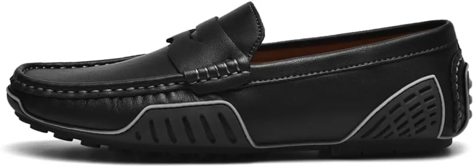 Mens Genuine Leather Soft Casual Shoes Handmade Slip on Loafers Comfortable Walking Driving Shoes