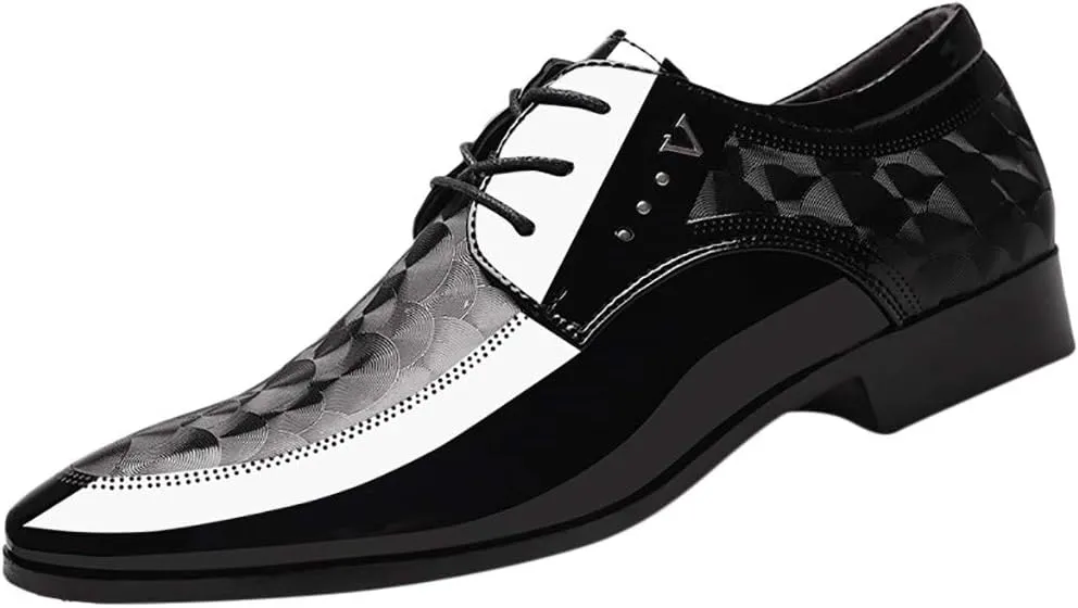 Mens Grey Business Casual Shoes Men Business Casual Suit Shoes Shoe Lace Comfortable Leather Shoes Male Dress Men's Leather Shoes Men's Light Brown Dress Shoes