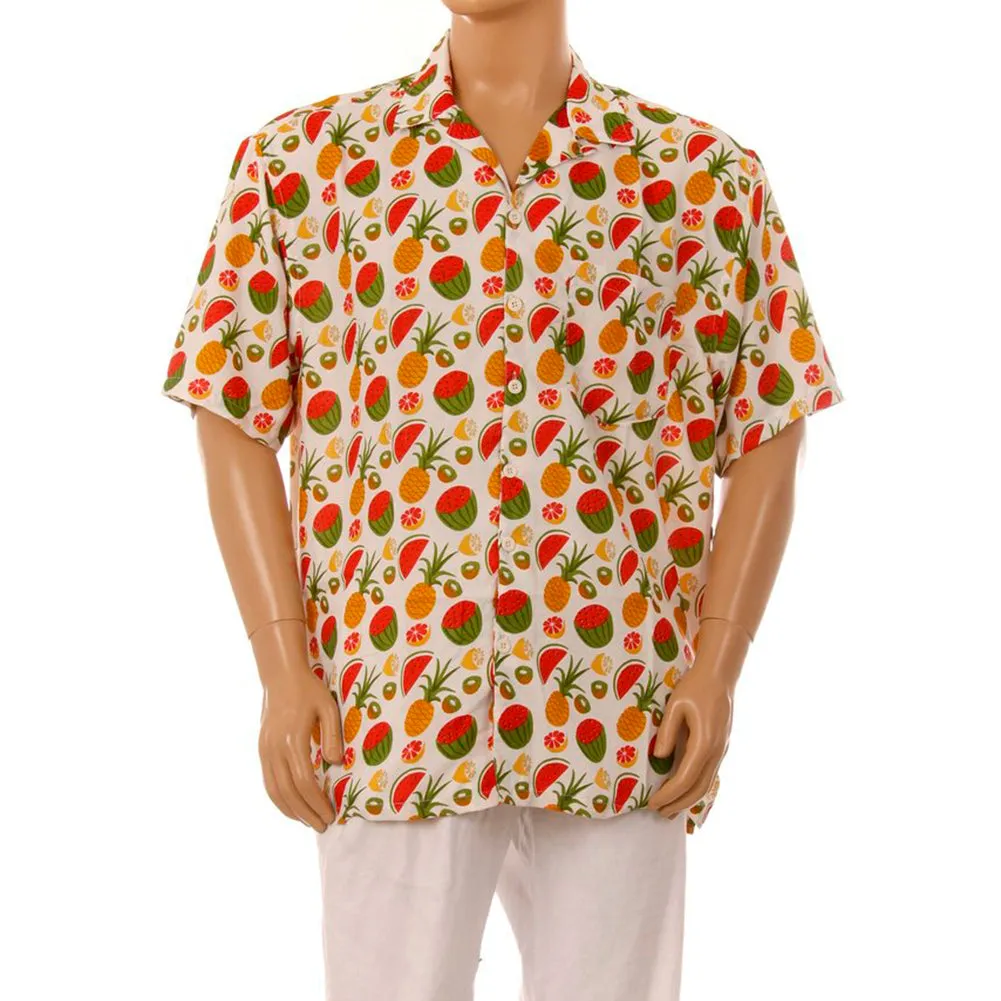 Men's Hawaiian Tropical Shirt Summer Aloha Beach Party Button Casual Loose Fit
