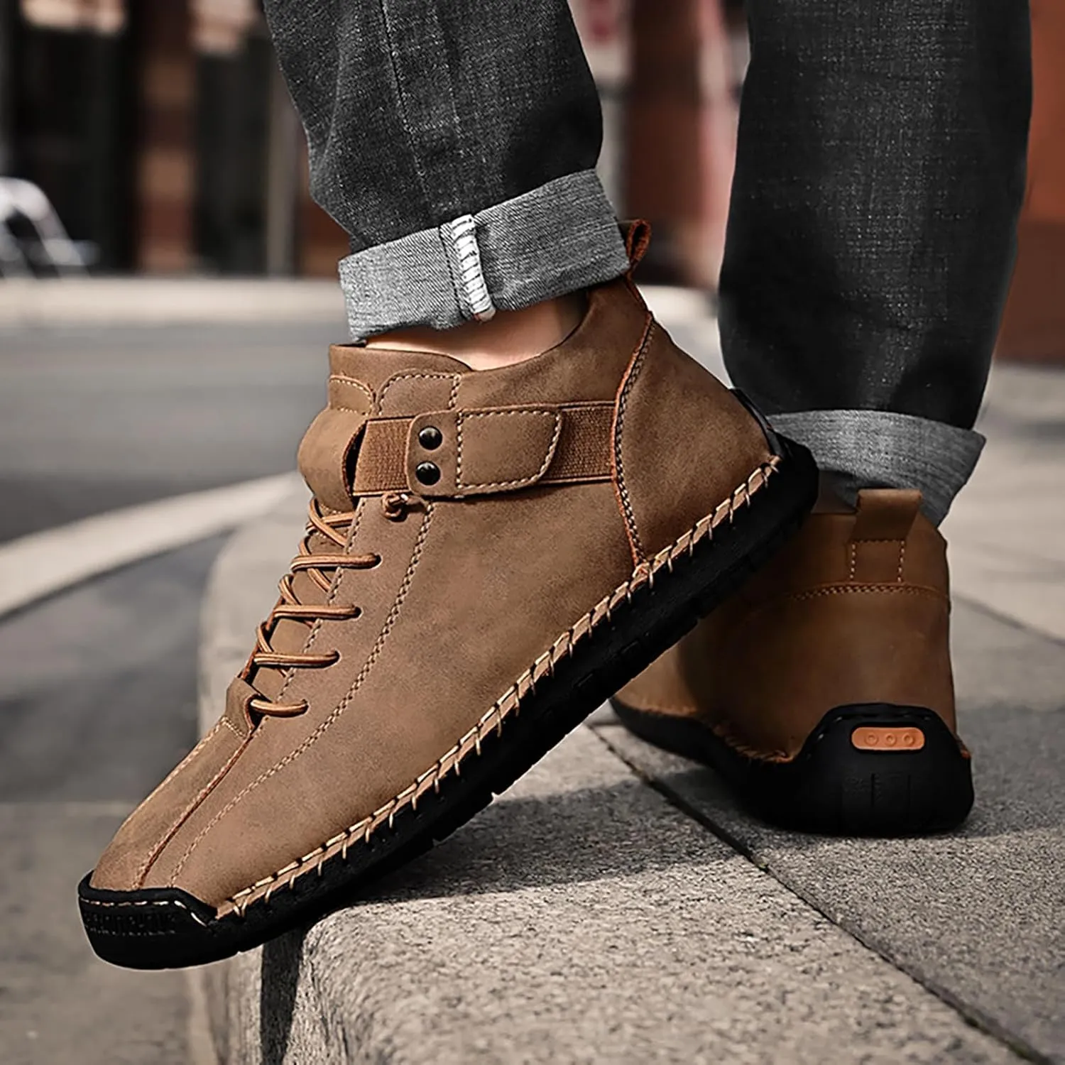 Mens High Top Sneakers Solid Color Lace-up Casual Breathable Soft Walking Running Shoes Comfortable Tennis Shoes Flat Bottom Non Slip Summer Spring Mens Shoe