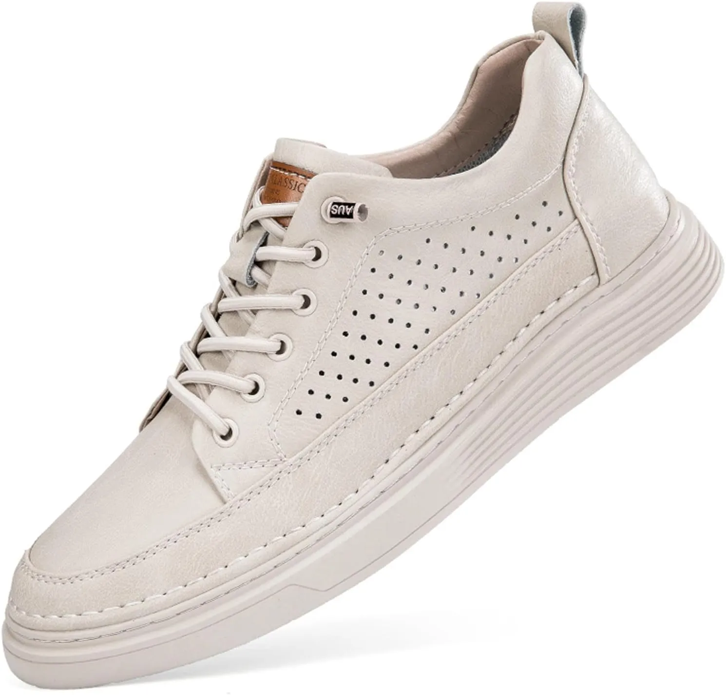 Men's Invisible Height Increasing Shoes Elevator Sneakers Breathable Lace Up Oxford Shoes Hidden Heel Lifting Shoes 2" Taller