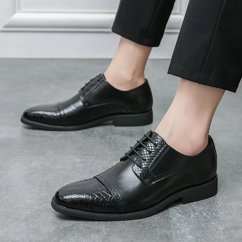 Men's Lace Up Comfort Orthopedic Leather Shoes Modern Luxury Low Top Non Slip Walking