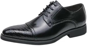 Men's Lace Up Comfort Orthopedic Leather Shoes Modern Luxury Low Top Non Slip Walking