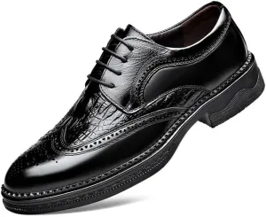 Men's Lace-up Dress Shoes Men Casual Wedding Faux Patent Leather Derby Shoes Comfortable Oxfords Shoes for Men(9)