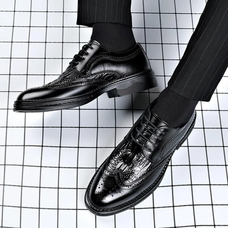 Men's Lace-up Dress Shoes Men Casual Wedding Faux Patent Leather Derby Shoes Comfortable Oxfords Shoes for Men(9)