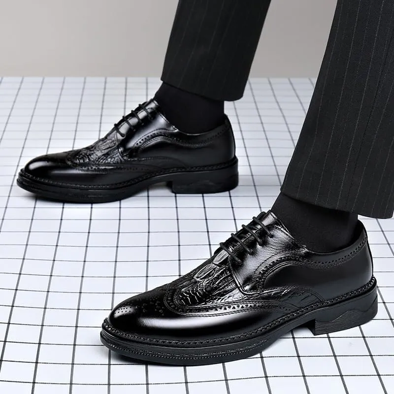 Men's Lace-up Dress Shoes Men Casual Wedding Faux Patent Leather Derby Shoes Comfortable Oxfords Shoes for Men(9)