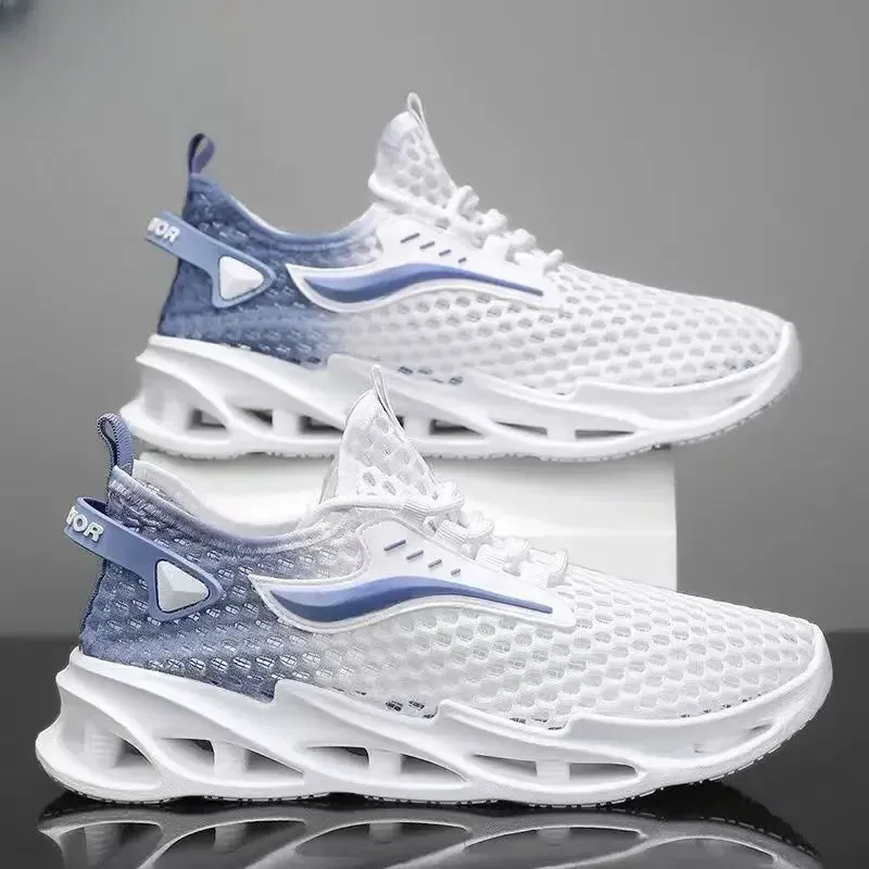 Men's Lace-up Mesh Sport Sneakers, Lightweight Running Walking Shoes