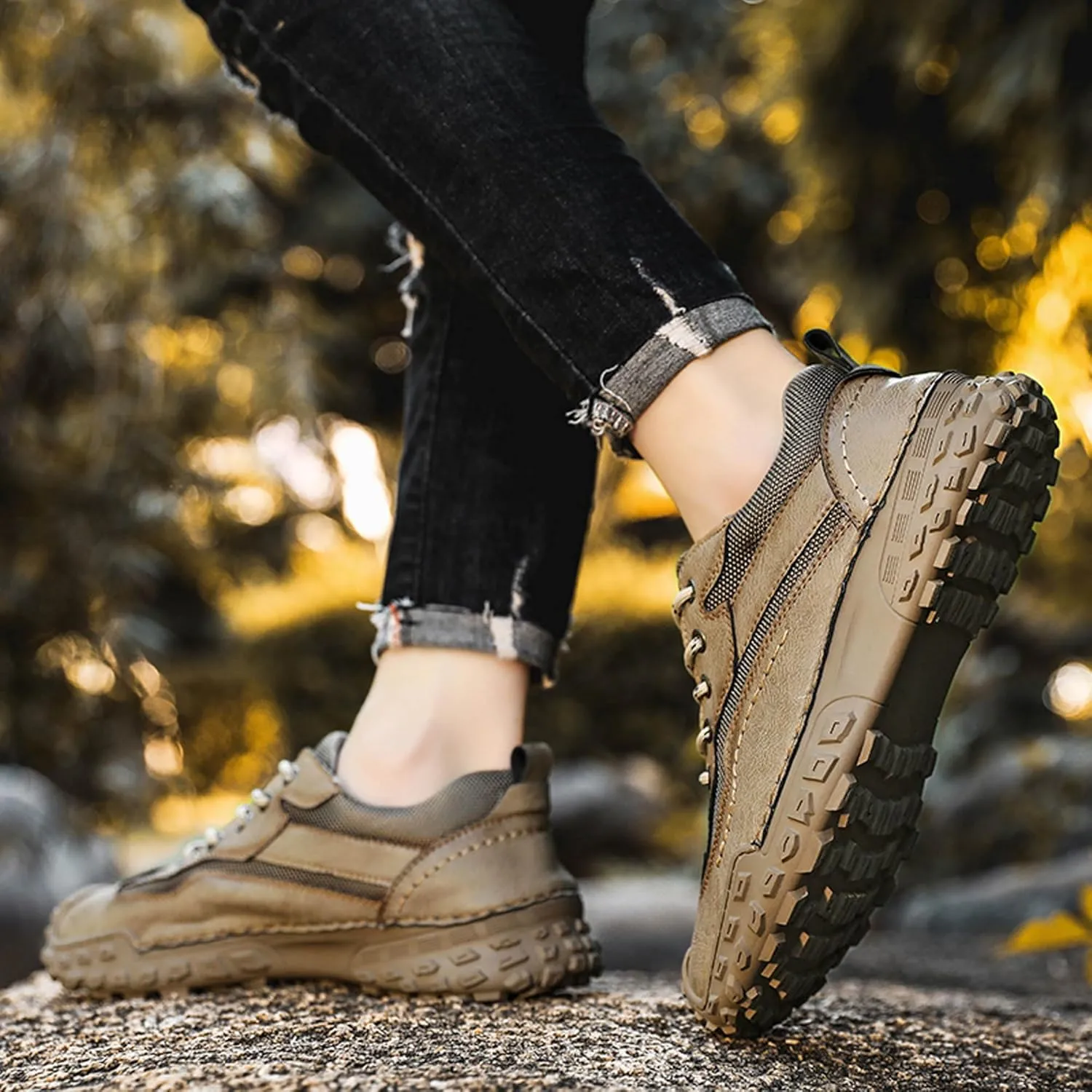 Men's Leather Breathable Anti Slip Casual Shoes, Comfortable Fashionable Sports Shoes, Lightweight Men's Walking Driving Shoes