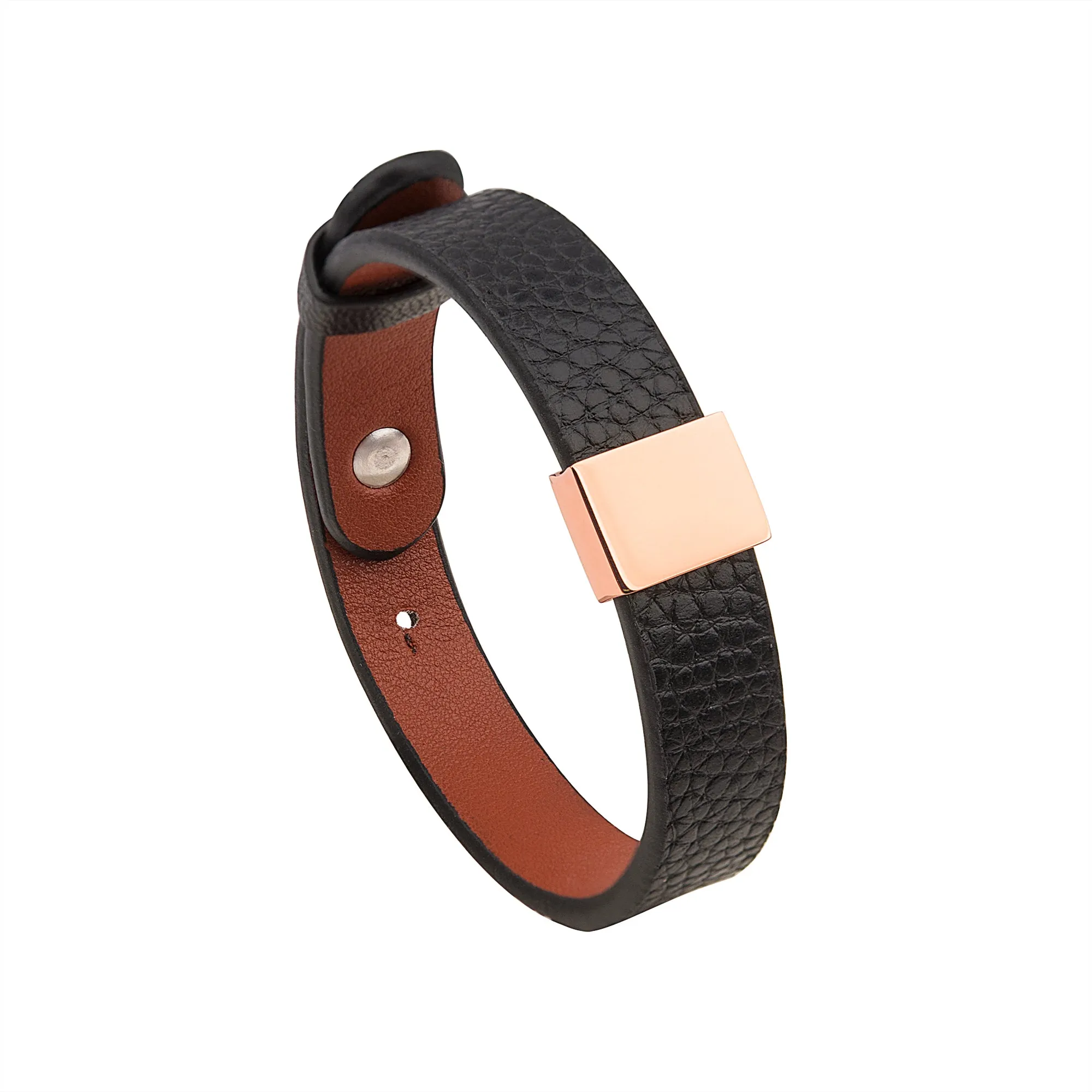 Men's Leather Engravable Bracelet