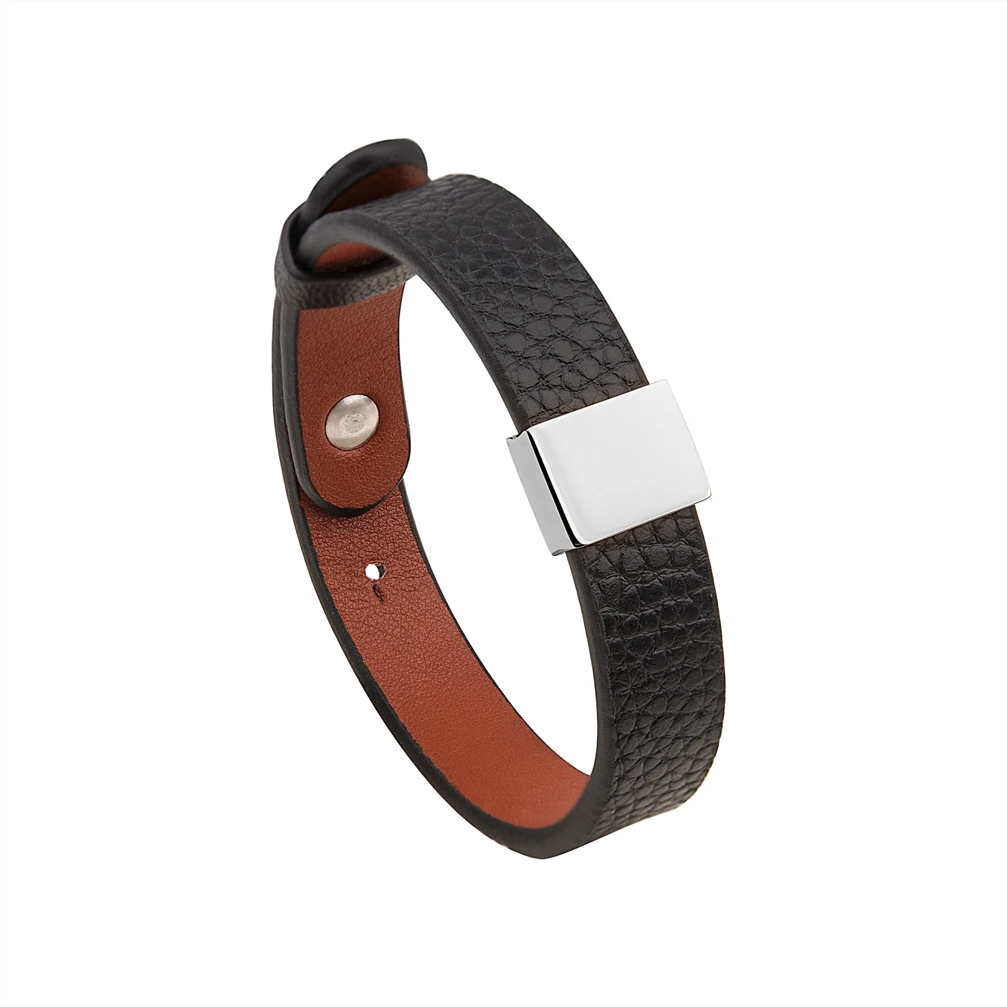 Men's Leather Engravable Bracelet