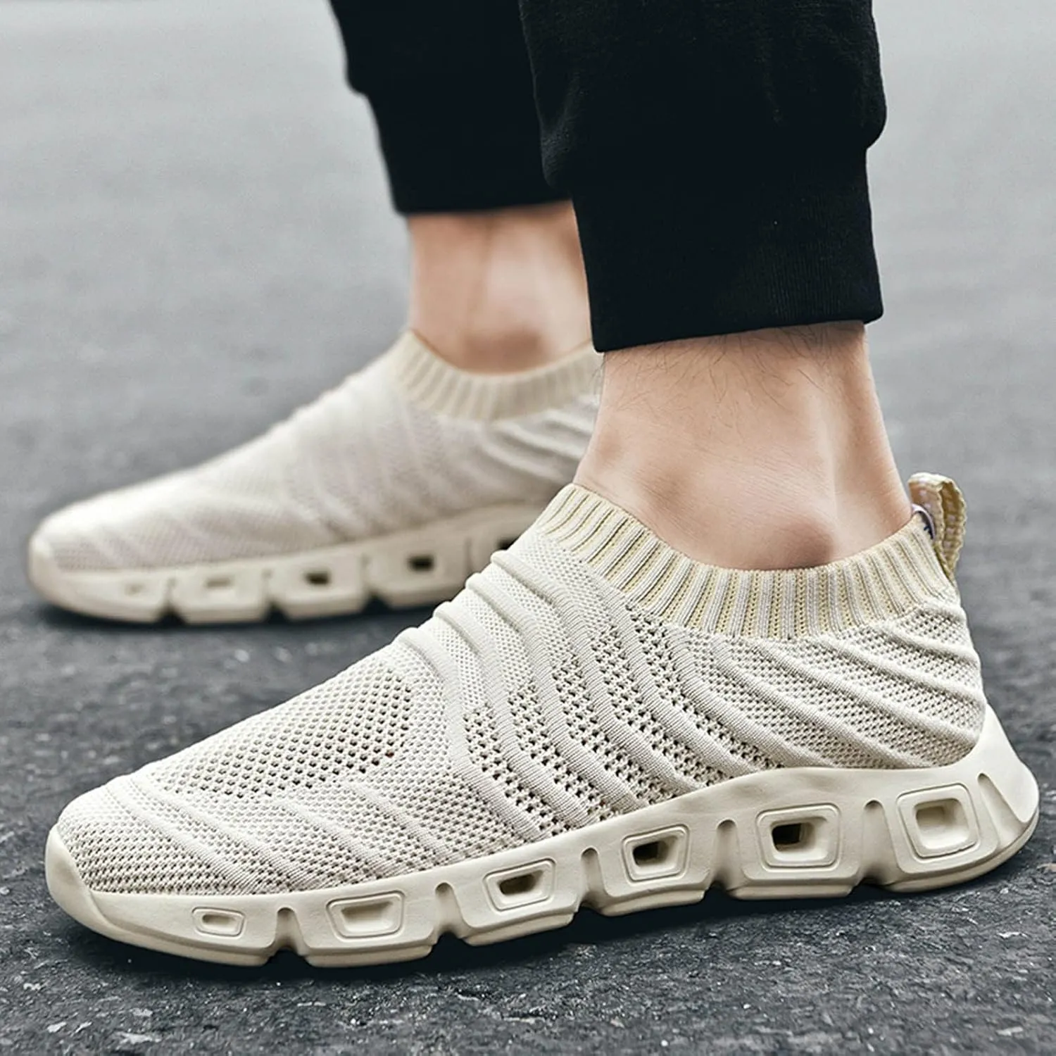 Mens Loafers & Slip-Ons Men Sports Shoes Spring and Summer Fashionable Pattern Breathable Mesh Leather Sneaker Men