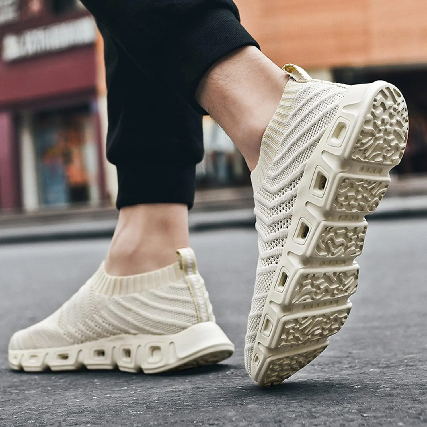Mens Loafers & Slip-Ons Men Sports Shoes Spring and Summer Fashionable Pattern Breathable Mesh Leather Sneaker Men