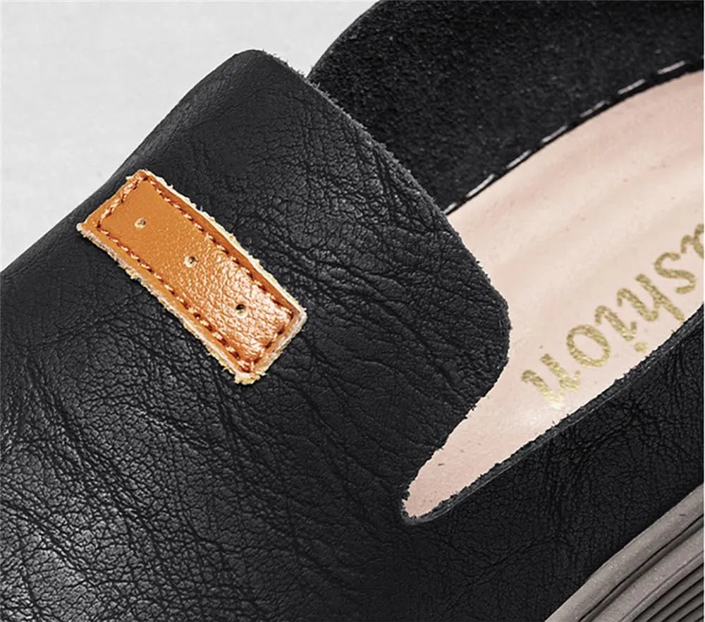 Men's Loafers Moccasin Driving Shoes Slip on Soft Walking Shoes Men's Leather Casual Shoes