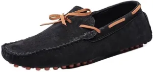 Men's Loafers Shoes Suede Vamp Party Classic Round Toe Solid Color Prom Non Slip Low Top Anti-Slip Shoe Slip On