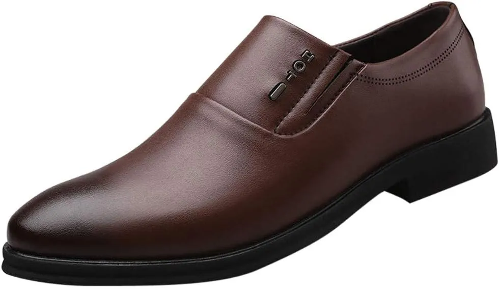 Mens Matte Leather Shoes Low Heel Business Formal Shoes Supple Dress Shoe for Men Comfortable Slip on Low Top Boots Waterproof Durable Work Footwear Mens Casual Black Walking Shoe