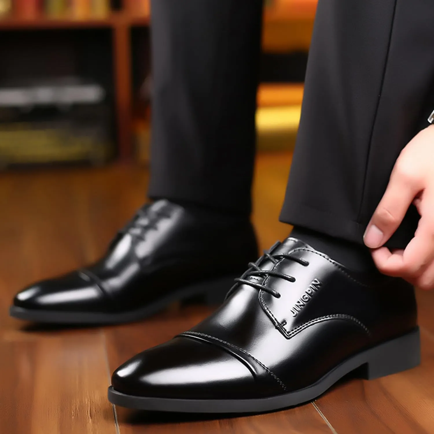 Men's Modern Oxford Dress Shoes Formal Business Wedding Work Lightweight and Breathable Lace Up Derby Shoes