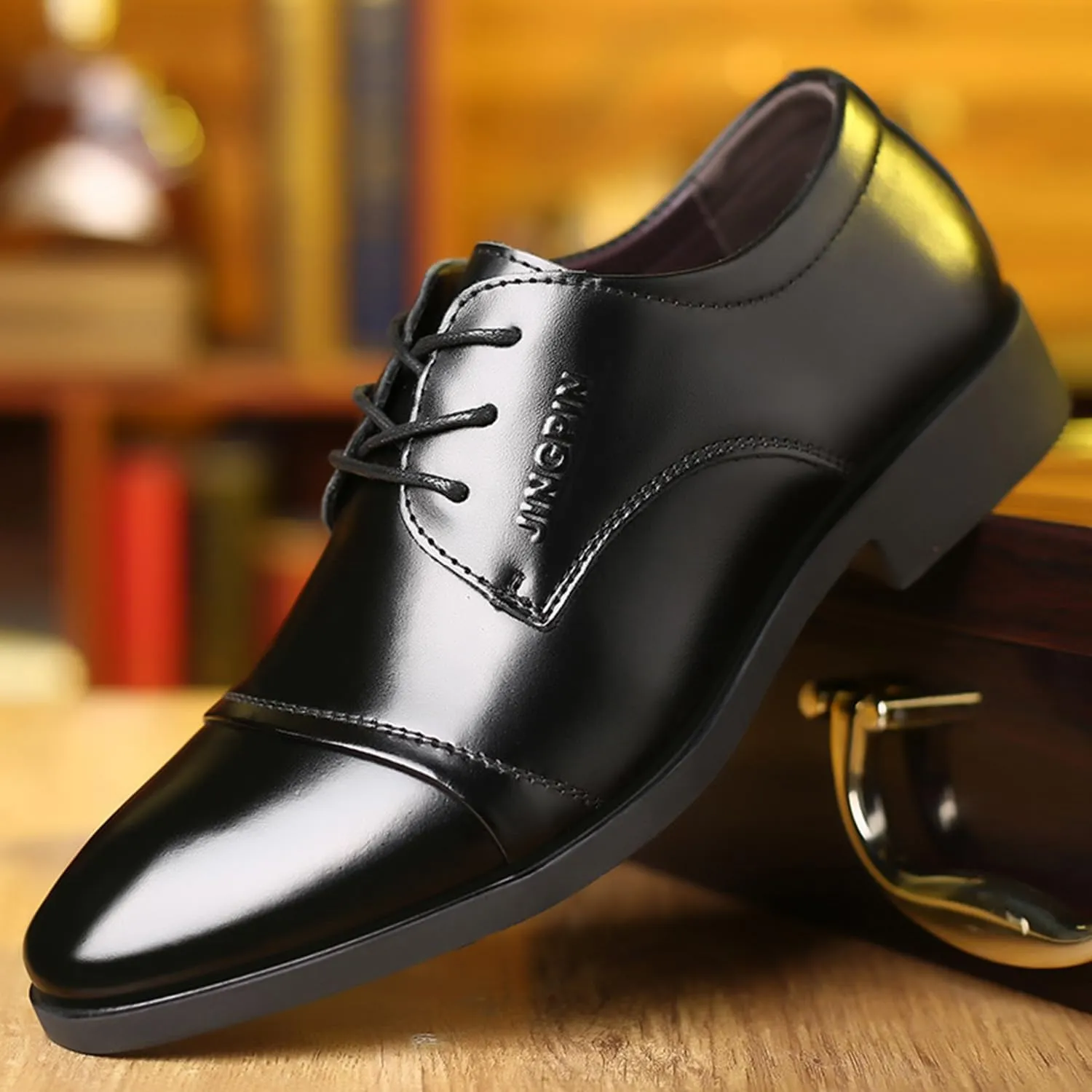 Men's Modern Oxford Dress Shoes Formal Business Wedding Work Lightweight and Breathable Lace Up Derby Shoes