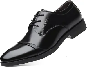 Men's Modern Oxford Dress Shoes Formal Business Wedding Work Lightweight and Breathable Lace Up Derby Shoes