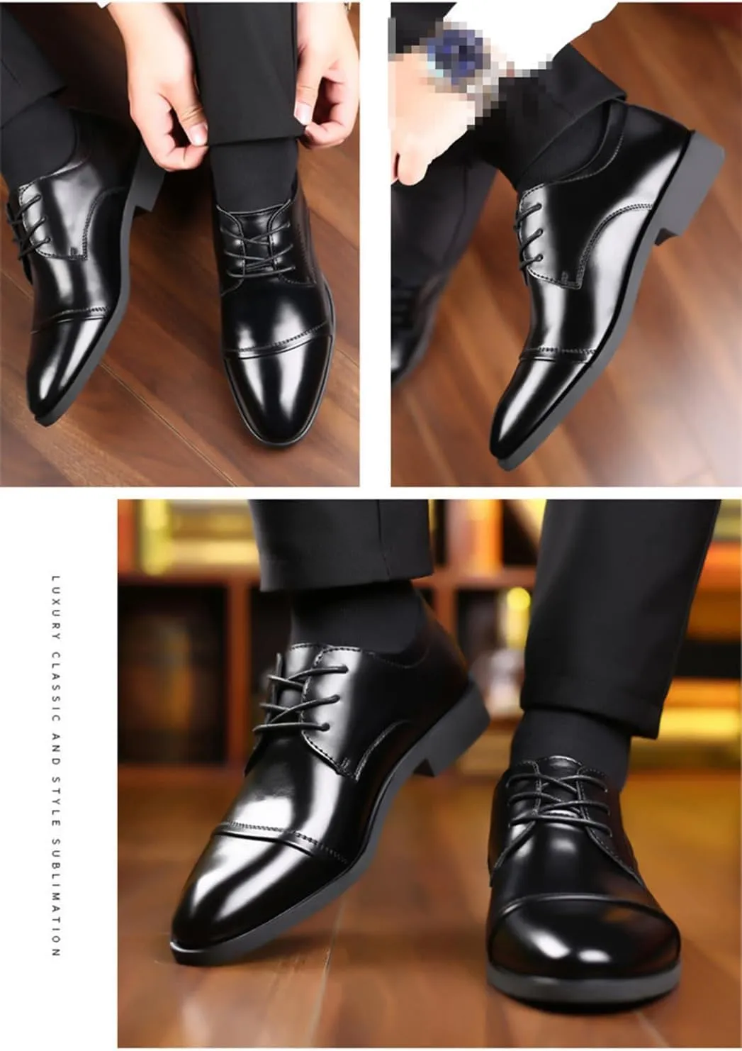 Men's Modern Oxford Dress Shoes Formal Business Wedding Work Lightweight and Breathable Lace Up Derby Shoes