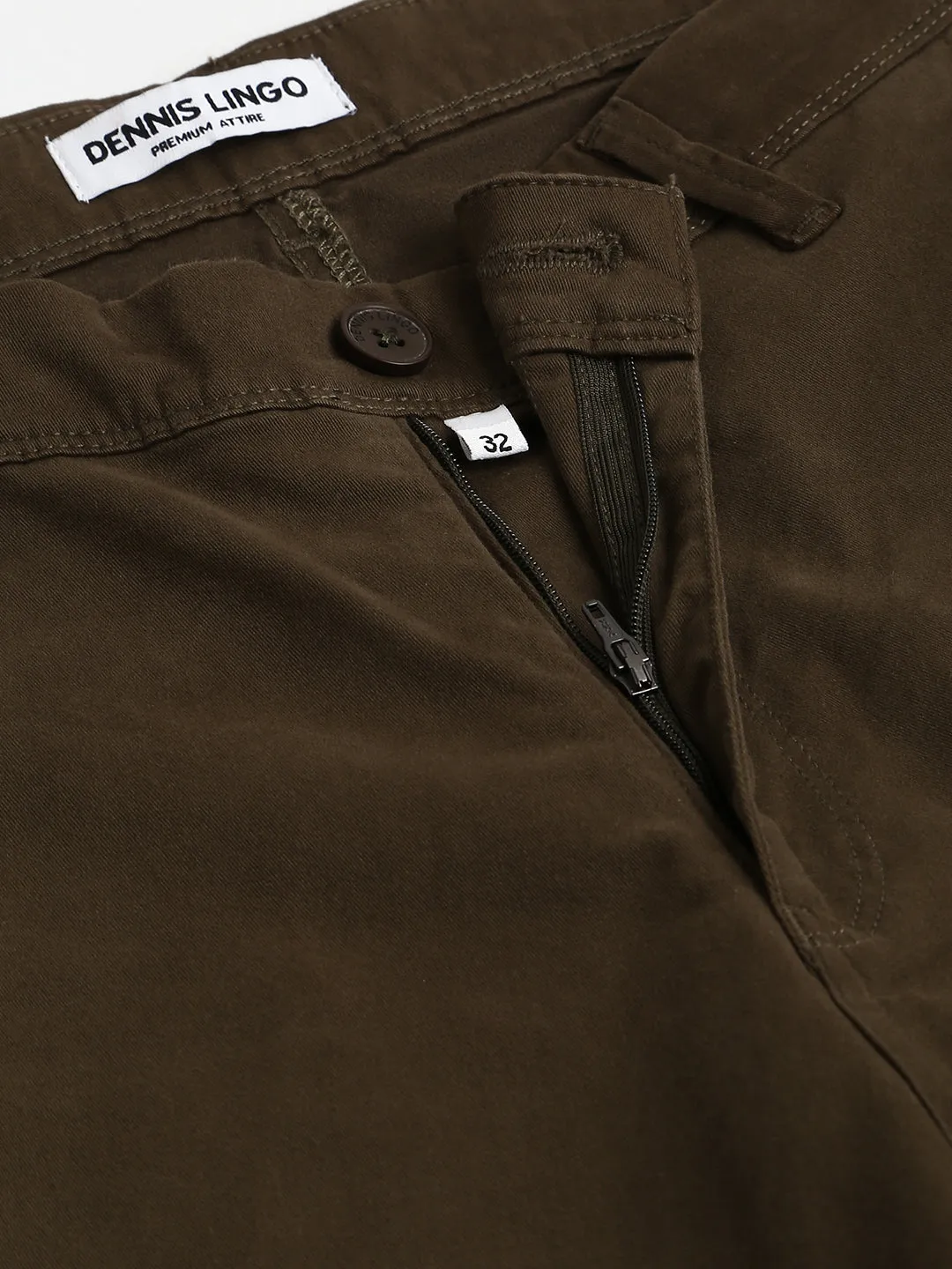 Men's Olive Slim Fit Mid Rise Casual Cotton Shorts