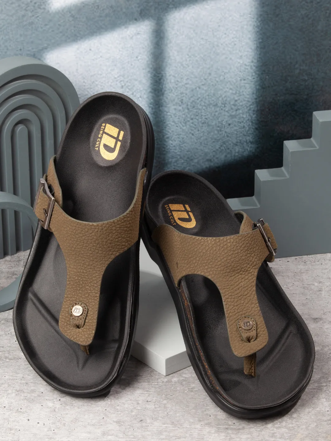 Men's Olive Thong Sandal (ID4272)