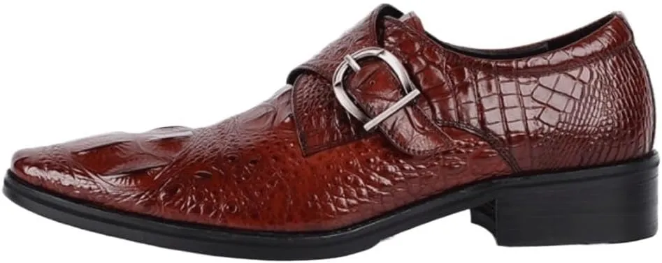 Men's Orthopedic Dress Shoes Comfortable Business Loafers Faux Crocodile Leather Formal Wedding Shoes for Gentlemen