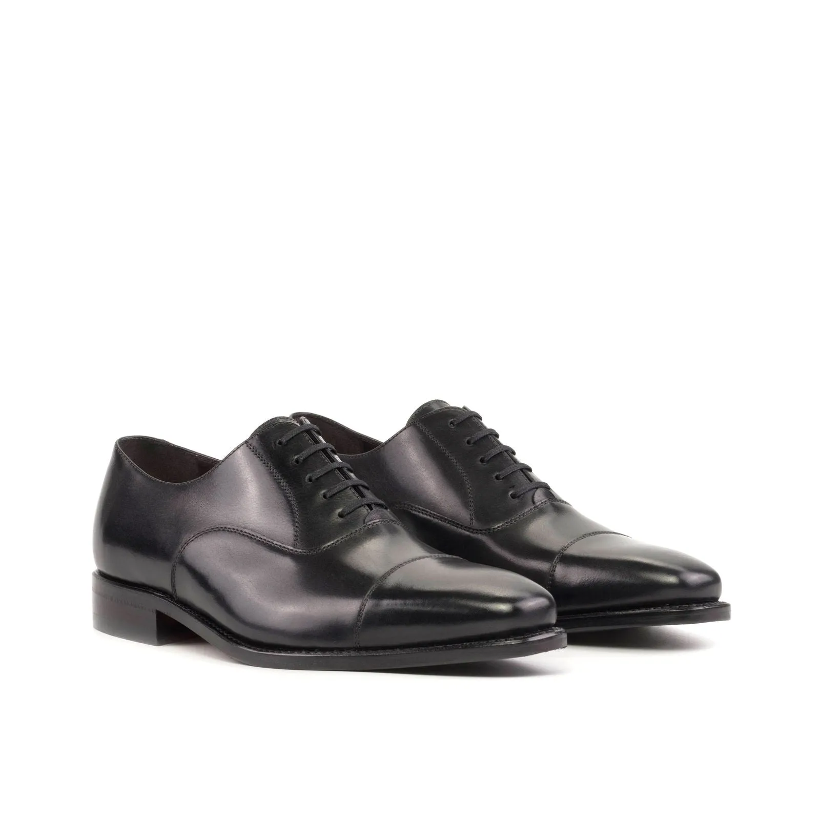 Men's Oxford Leather Shoes Goodyear Welt Wide Plus Size Black 5255