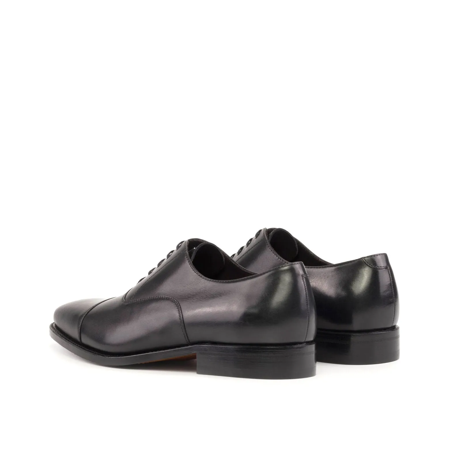 Men's Oxford Leather Shoes Goodyear Welt Wide Plus Size Black 5255