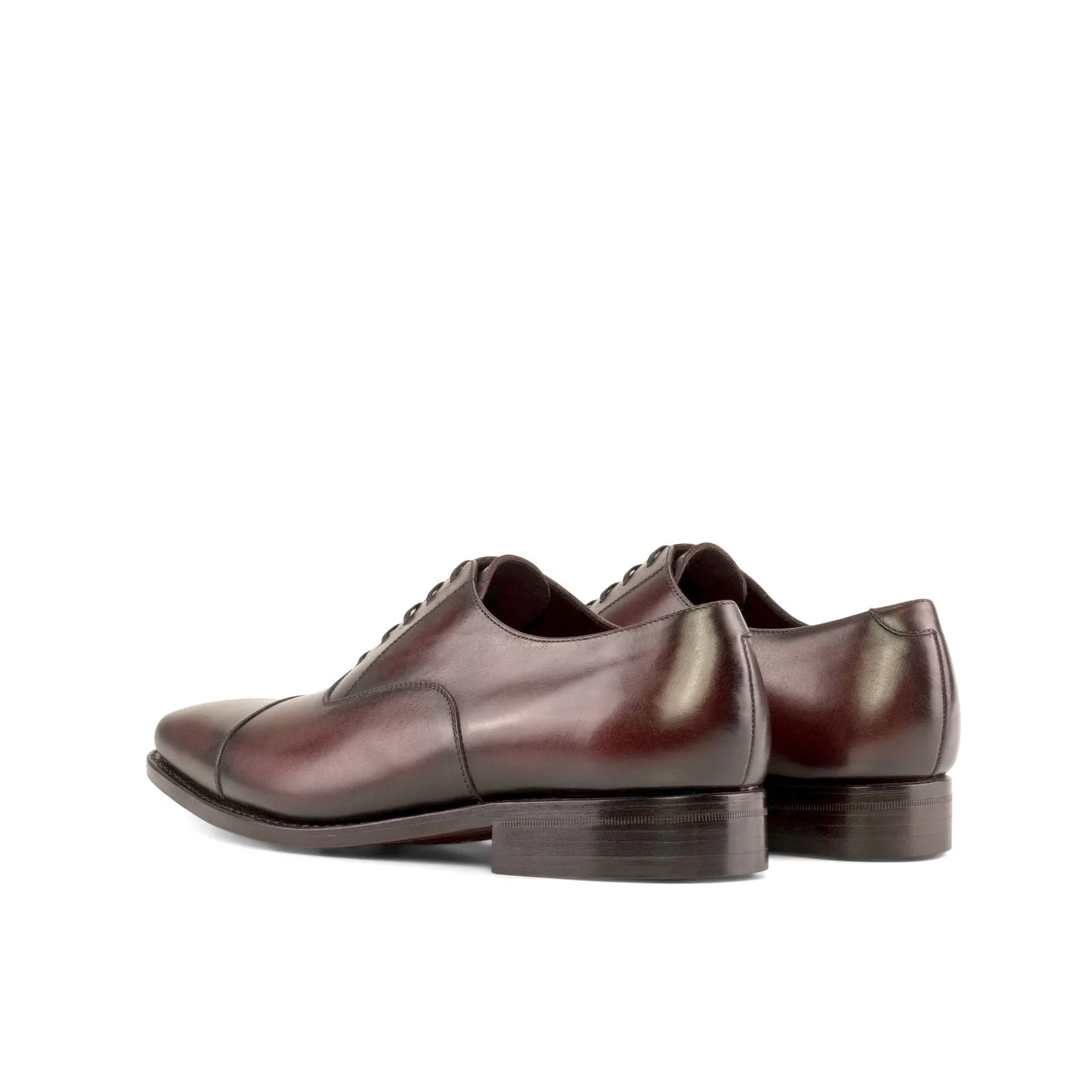Men's Oxford Leather Shoes Goodyear Welt Wide Plus Size Burgundy 5372