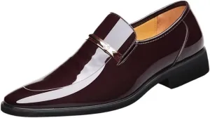 Mens Oxford Shoes Leather Loafers Metal Tip Plain Toe Dress Slip On Business Casual Comfortable Modern