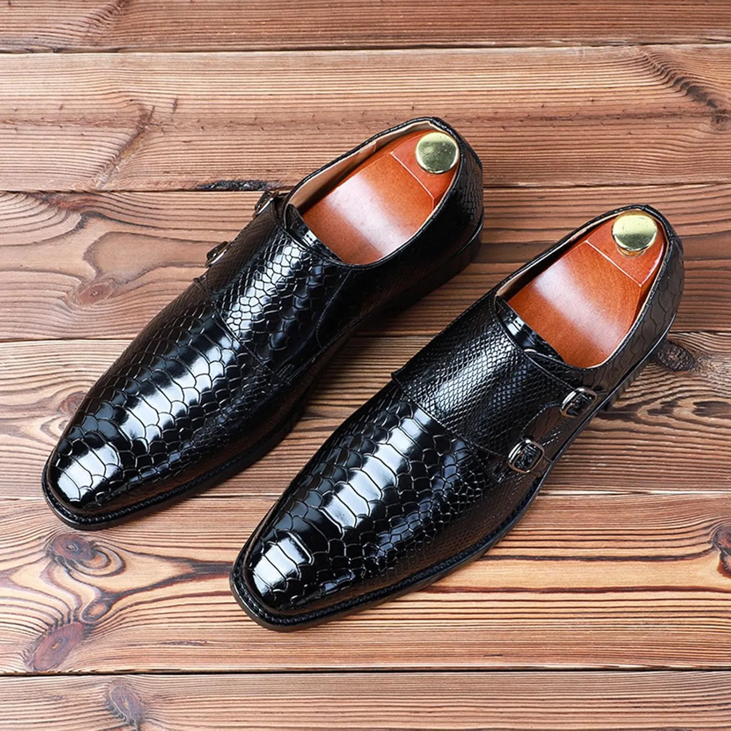 Men's Oxfords Alligator Patent Leather Wedding Prom Formal Dress Casual Shoes for Men