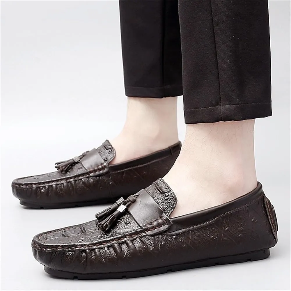 Mens Party Loafers Shoes Faux Leather Outdoor Business Round Toe Office Non Slip Rubber Sole Low Top Shoe Slip-on