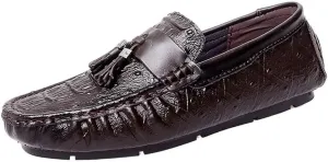Mens Party Loafers Shoes Faux Leather Outdoor Business Round Toe Office Non Slip Rubber Sole Low Top Shoe Slip-on