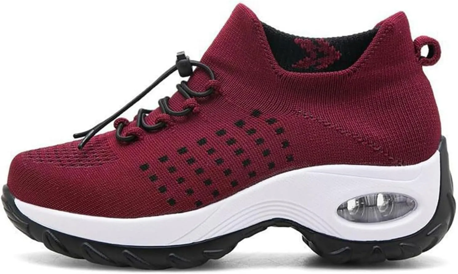 Mens Platform Sneakers Air Cushion for Day Walking, Orthopedic Stretch Breathable, Thick Rocker Bottom for Men Women