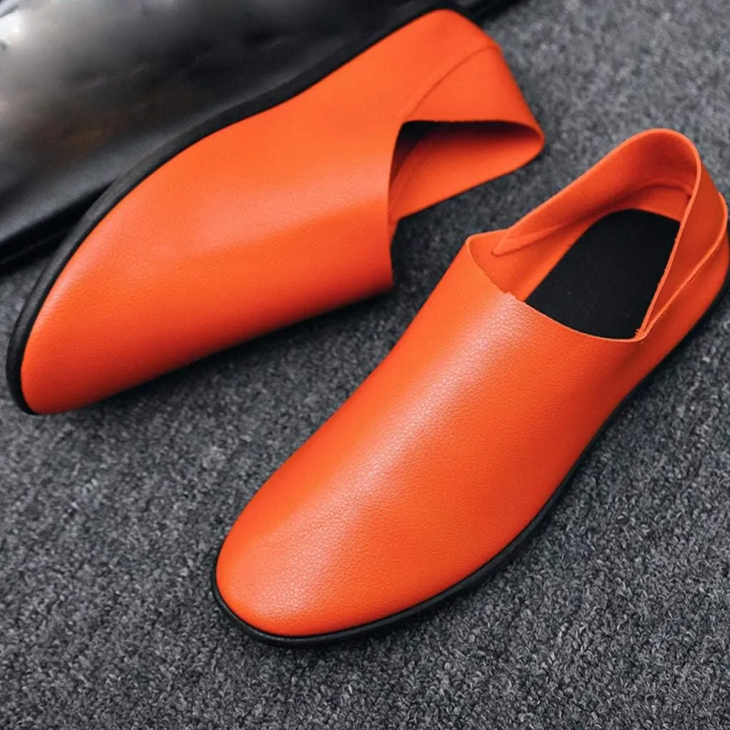 Men's Premium Casual Slip on Loafers Breathable Driving Shoes Fashion Slipper (Brown, 39)