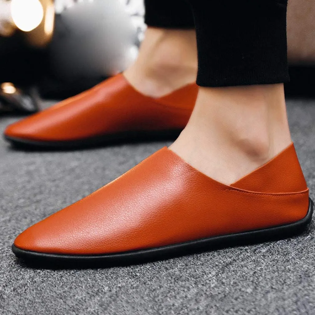 Men's Premium Casual Slip on Loafers Breathable Driving Shoes Fashion Slipper (Brown, 39)