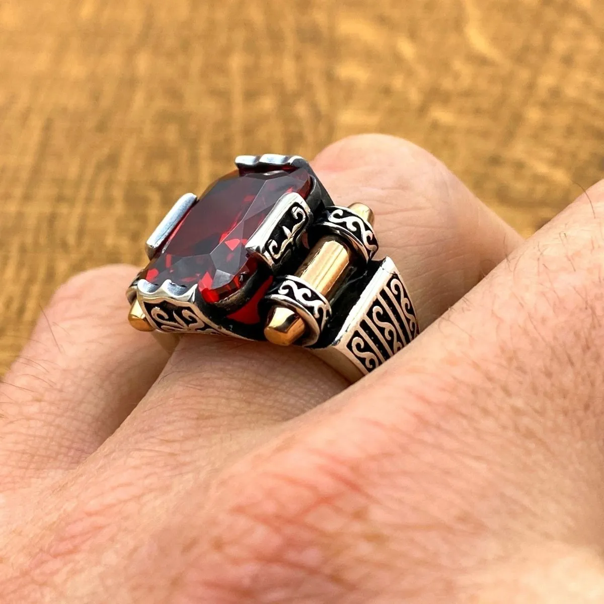 Men's Red Ruby Ring