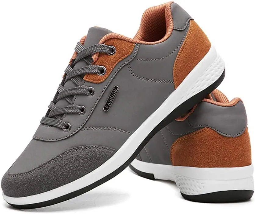 Mens Shoes Athletic Sneakers All Seasons Solid Lace Up Jogging for Outdoor Park Walking Gym Workout, Non Slip Comfy Sneaker