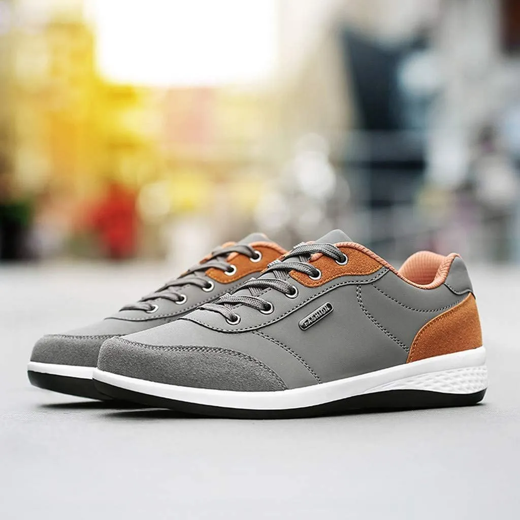 Mens Shoes Athletic Sneakers All Seasons Solid Lace Up Jogging for Outdoor Park Walking Gym Workout, Non Slip Comfy Sneaker